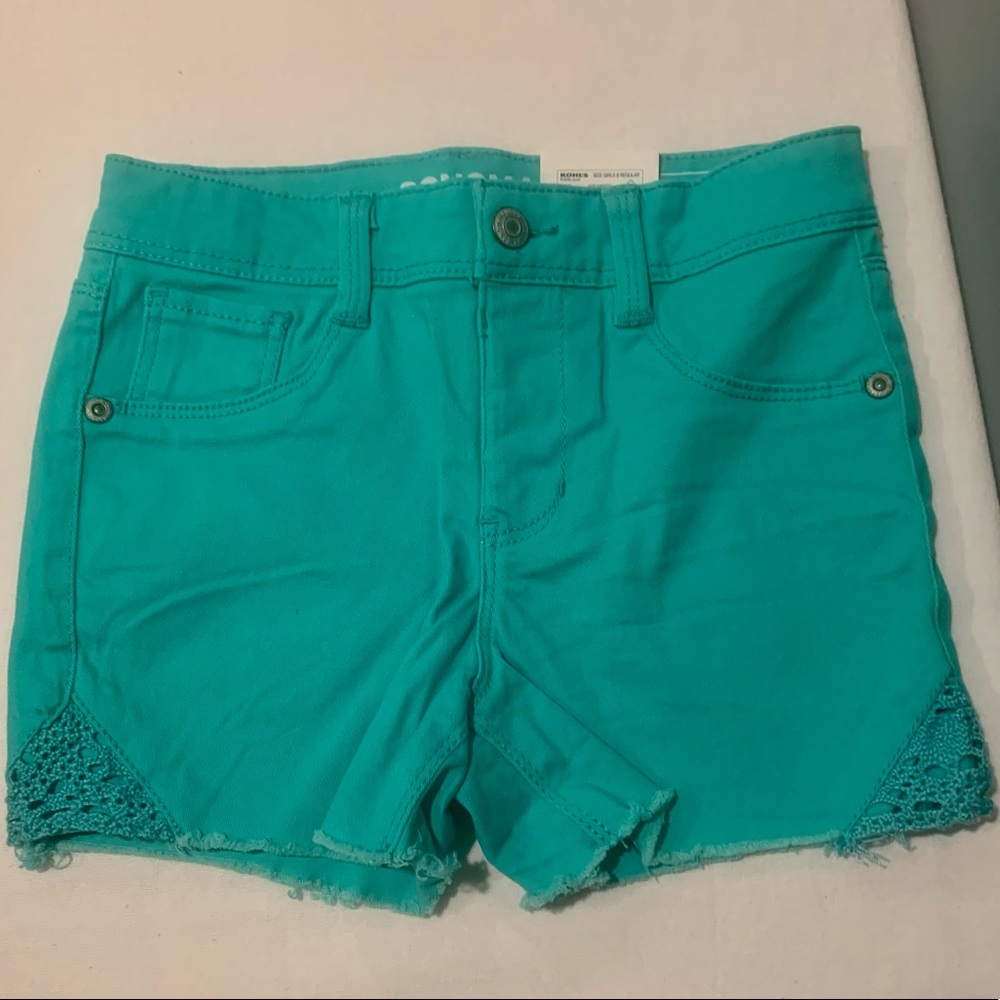 NWT Sonoma Girls Teal Shorts with adjustable waist